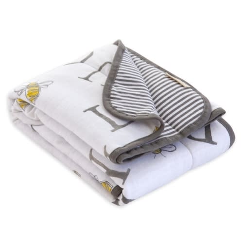 A-Bee-C Organic Cotton Reversible Soft Baby Blanket