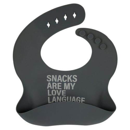 Snacks Are My Love Language Silicone Bib