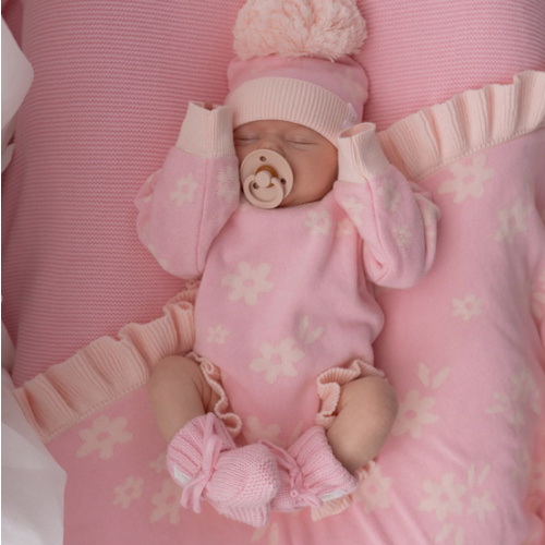 Knit Romper | Daisy Floral Pink – Little and Fern