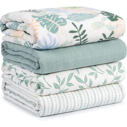 Muslin Swaddle Blankets for Newborn, Cotton Receiving Blanket