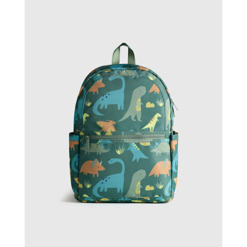 Recycled Double Pocket Backpack - Medium in Dinos