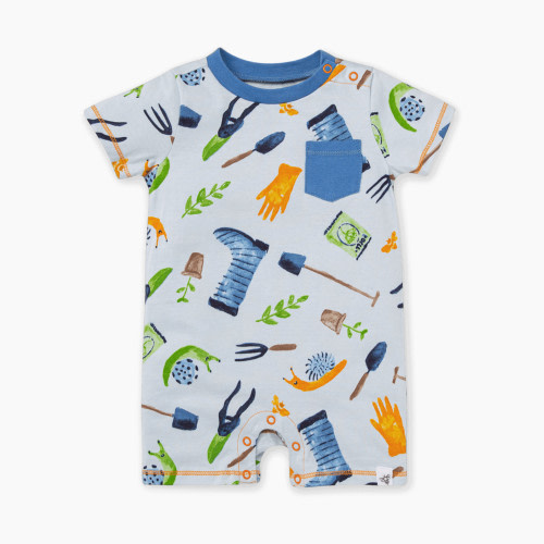 Burt's Bees Baby Garden Goods Romper, 100% Organic Cotton - Garden Goods, 3-6 Months