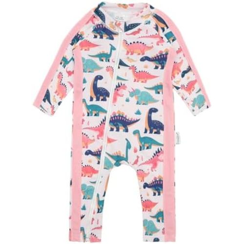 babygoal Baby Toddler One Piece UPF 50+ Rash Guard Swimsuit, Long Sleeve Zipper Infant Full Body Boy & Girl Bathing Suit