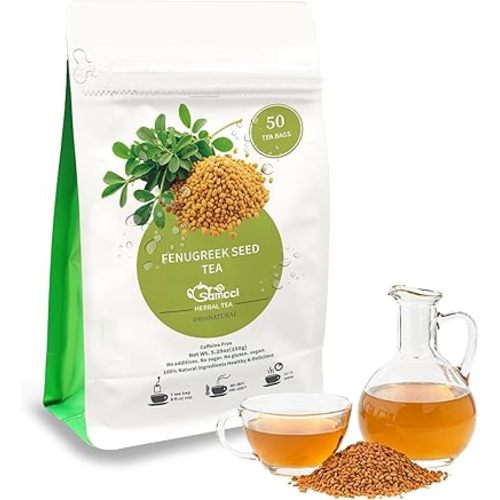 Samcci - Fenugreek Seed Tea Bags, 50 Teabags, 3g/bag - Natural Healthy Fenugreek Methi Seeds Herbal Tea - Non-GMO - Caffeine-free - Support Digestion & Improve Heart Health