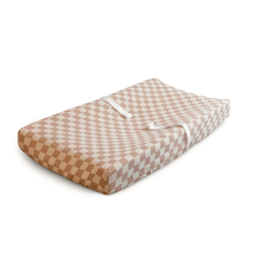 Extra Soft Muslin Changing Pad Cover – Finn + Emma - Natural Check