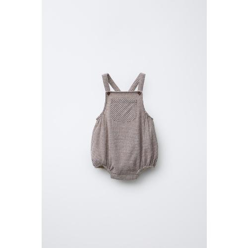 PLAID ROMPER - Brown / Ecru | ZARA United States