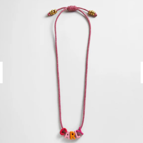 Name Drop Waterproof Kids' Custom Necklace - Pink