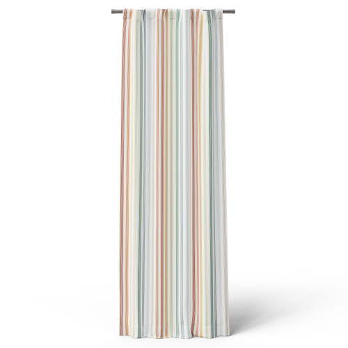 Mainstays Kids Multicolor Vintage Stripe Printed Blackout Rod Pocket with Back Tabs Single Curtain Panel, Set of 1, 38" W x 84" L