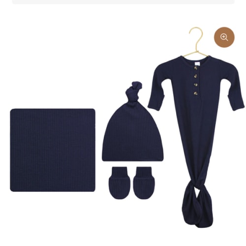 Hayden Ribbed Newborn Hat Bundle (Gown)