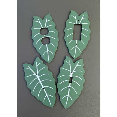 Alocasia Leaf | Light Switch Overlay Cover | Botanical Outlet Overlay Cover | Nature Home Decor | Plant Decor