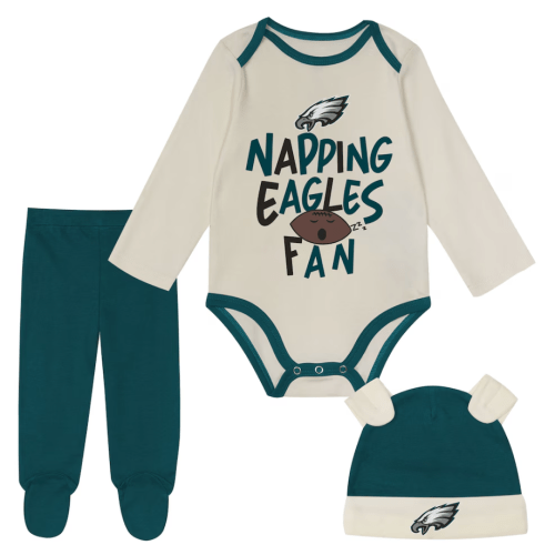 Infant Philadelphia Eagles  Outerstuff Midnight Green Little Champ Three-Piece Set