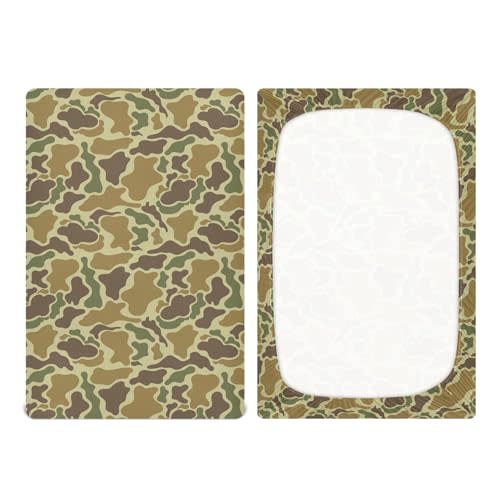 VIGTRO Vintage Duck Hunter Baby Crib Sheets for Boys Girls, Breathable Soft Fitted Crib Playard Sheets Baby Mattress Sheet, M 52x28x9in