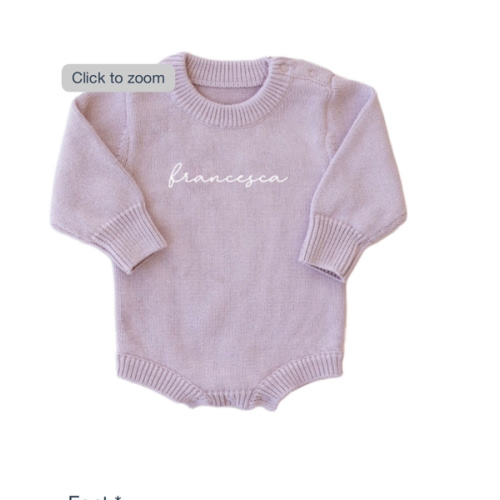 Personalized Knit Sweater Bubble Romper in Solid | Caden Lane