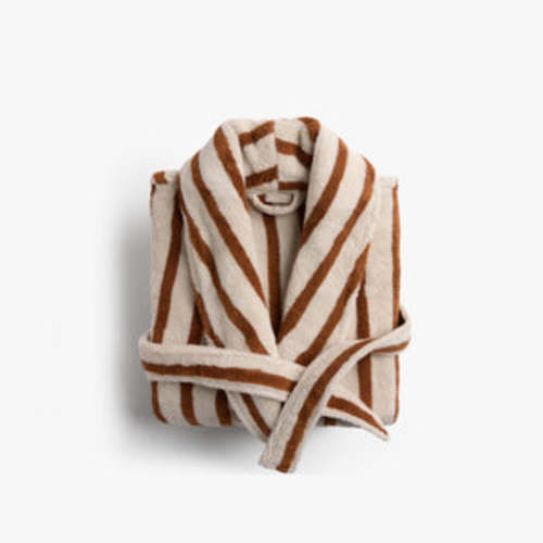 Terry Stripe Robe (Bone and Tobacco) – Parachute Home
