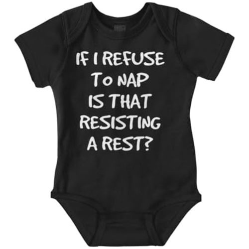 Brisco Brands 9 Months Inside Resisting A Rest Funny Baby Romper Boys or Girls