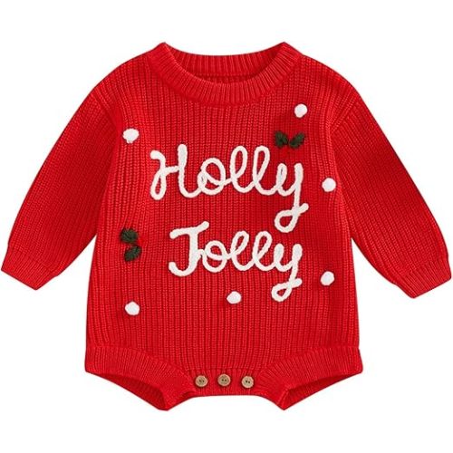 FYBITBO Baby Girl Boy Sweater Knit Oversized Pullover Sweatshirt Romper Onesie Warm Fall Winter Clothes Outfit Newborn