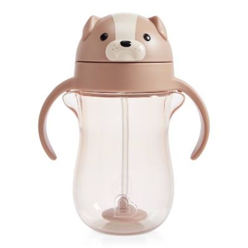 Munchkin 10oz Plastic Any Angle Spill-Proof Weighted Straw Trainer Cup - Dog: Portable Drinkware, 8.9" Height