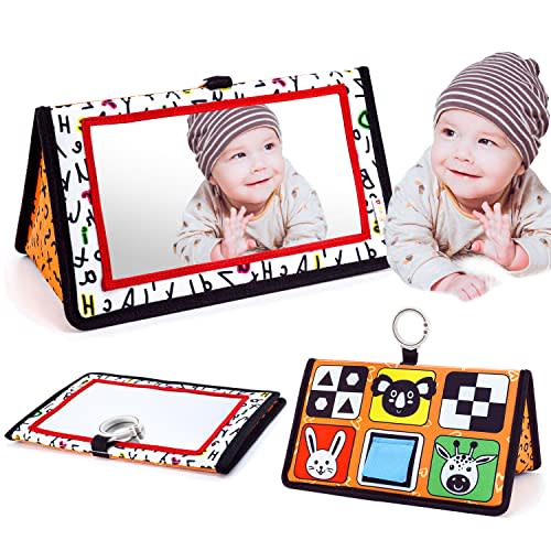 Epessa Baby Mirror for Tummy Time Baby Floor Mirror Toy Developmental Baby Toy Great Shower Gift Toddlers Car Seat Stroller Toys