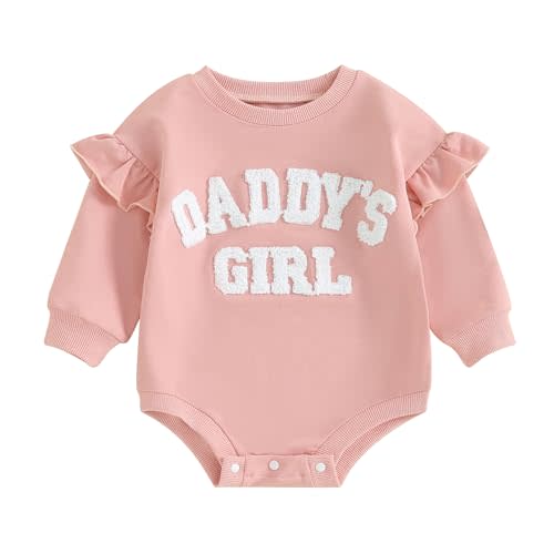 Newborn Baby Girl Fall Winter Clothes Ruffle Long Sleeve Romper Embroidery Onesie Bodysuit Infant Outfit