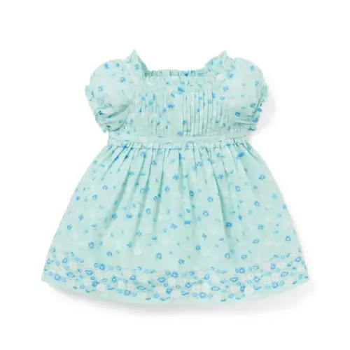 Baby Seaglass Blue Floral Baby Floral Border Dress by Janie and Jack