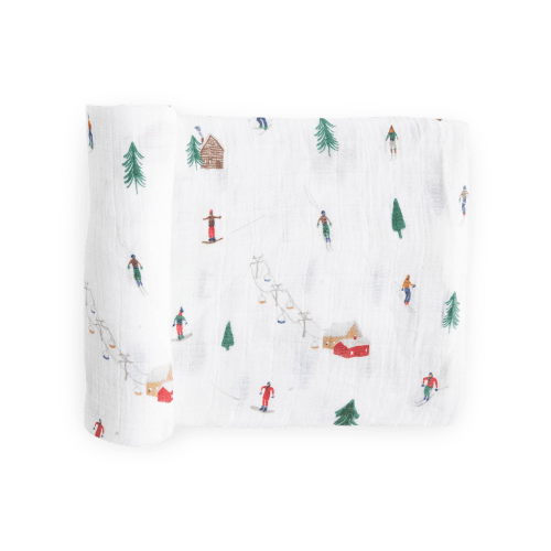 Cotton Muslin Swaddle Blanket - Powder Party
