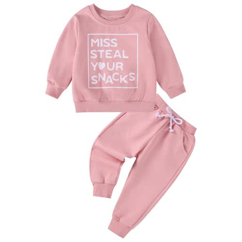 URMAGIC Toddler Baby Girl Clothes Fall Outfits Long Sleeve Sweatshirt Tops Pants Set for Girls 6 9 12 18 24 Months 2T 3T 4T