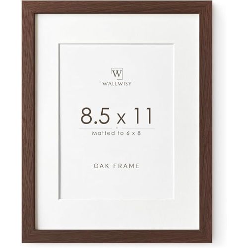 8.5x11 Picture Frame, Solid Oak Wood