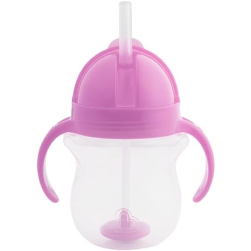Munchkin Weighted Straw Sippy Cups for Toddlers 7oz, Leak Proof, Easy to Hold - Great toddler cups with straws, Supports Straw-use Education, Straw Cups (Purple)
