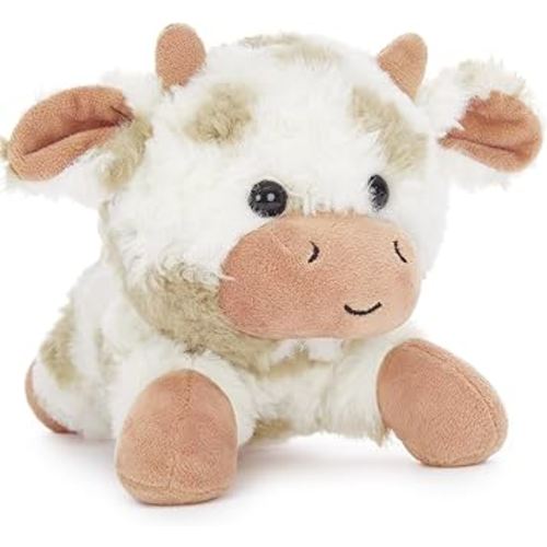 Tezituor 10 Inch Cow Stuffed Animal,Adorable Fluffy Cow Plush Toy,Soft Farm Stuffed Animal Plushies for Girls, Boys,Toddler Gift Decor for Christmas Valentines Birthday(Lying Cow)