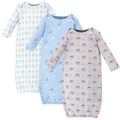 Luvable Friends Infant Boy Cotton Gowns, Wild and Free, Preemie-Newborn