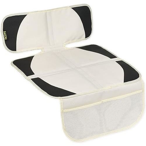 FASITE Car Seat Protector for Baby Child Car Seats - Auto Seat Cover Mat,Protective Non-Slip Waterproof Car Seat Cover Pad with Mesh Pockets, Beige