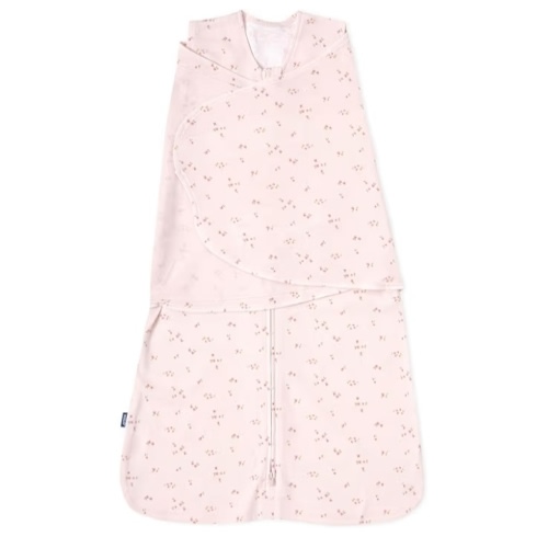 HALO 100% Cotton Sleepsack Swaddle, 3-Way Adjustable Wearable Blanket, TOG 1.5, Pink Floral, Small, 3-6 Months