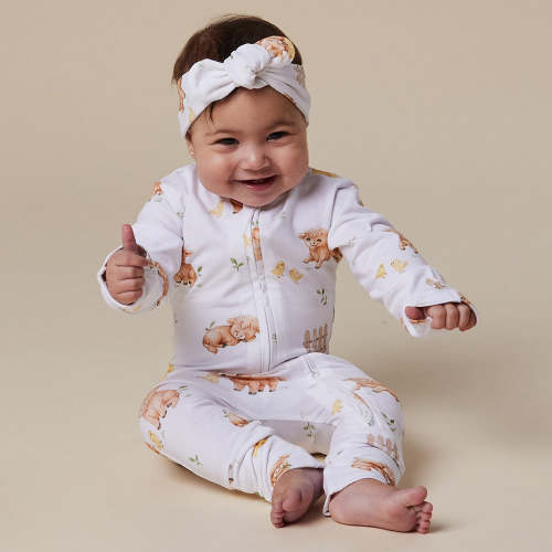 Highland Cows Organic Snugglesuit Convertible Romper