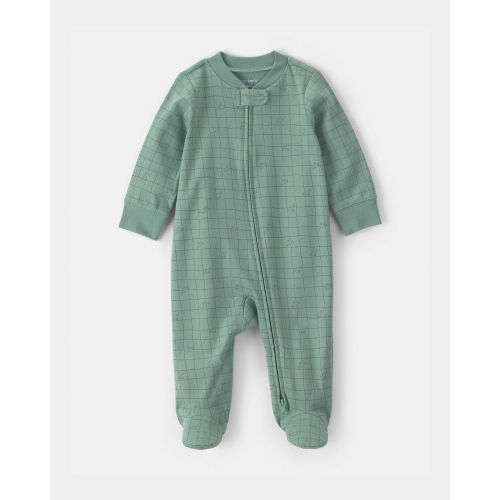 Baby Boy Dinosaur 100% Cotton 2-Way Zip Sleeper - Green | Carter’s Oshkosh Canada