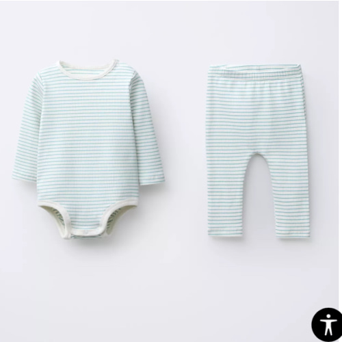 STRIPED BODYSUIT AND LEGGINGS SET - Sea green | ZARA United States