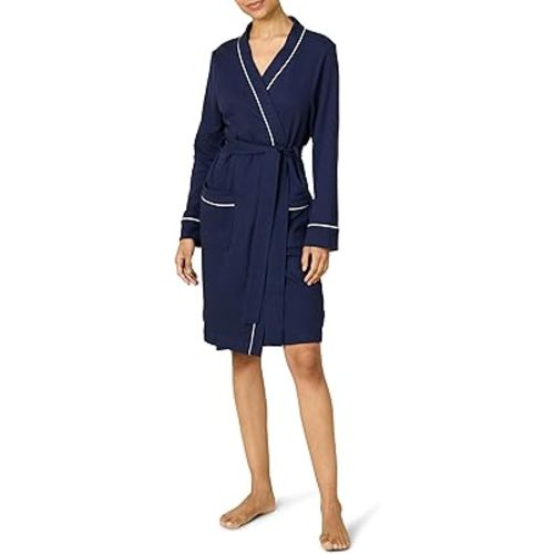 Amazon Essentials Women's Lightweight Cotton Waffle Mid-Length Bathrobe (Available in Plus Size)