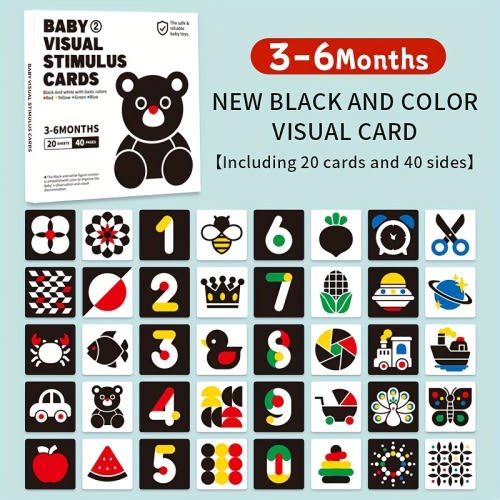 Black and White Card for Youngsters's and Training, Youngsters Youngsters Common Sense Cognition and Vision Stimulating Card, Black and White Tracking and Pulling Color Card. flashcards