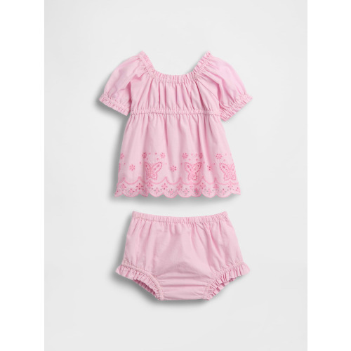 Baby Embroidered Butterfly Outfit Set