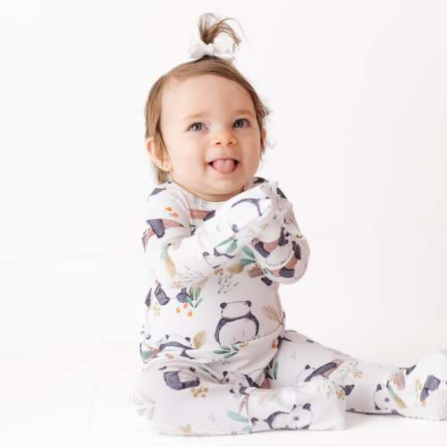 Panda Pals Day to Night Romper Luxe Edition | Cotton Bamboo Blend