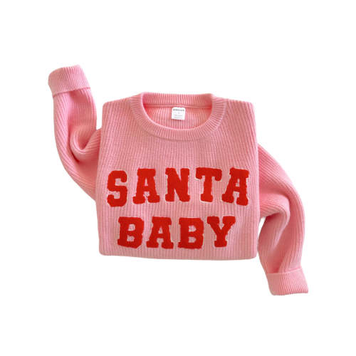 FOR MOM** Women's Knit Sweater, Santa Baby Pink