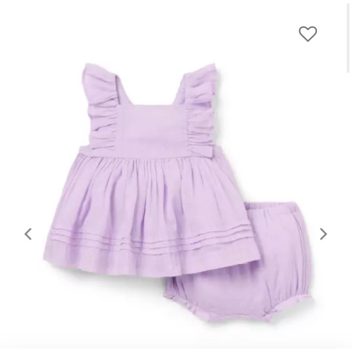 Baby Blooming Orchid Baby Ruffle Pintuck Matching Set by Janie and Jack