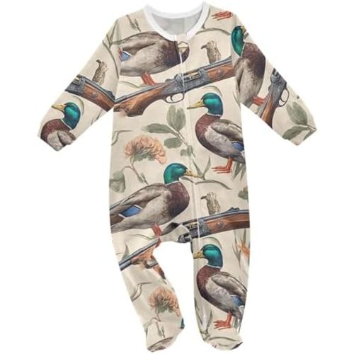Baby Onesie Long Sleeve Romper Cotton One Piece Footies Ducks Floral Hunt Jumpsuits Sets 0-24M