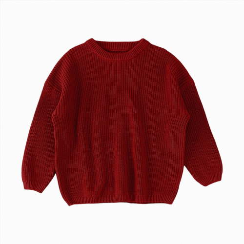 Gvdentm Toddler Baby Girl Boy Knit Sweater Round Neck Long Sleeve Pullover Sweatshirt Fall Winter Clothes Red,0-3 Months