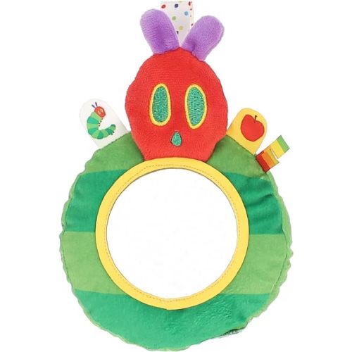 Eric Carle Very Hungry Caterpillar On-the-Go Mirror Rattle Toy – Sensory Toy with Safe Mirror, Crinkle, and Tactile Ribbons, Perfect for Stroller or Diaper Bag, Ages 0+