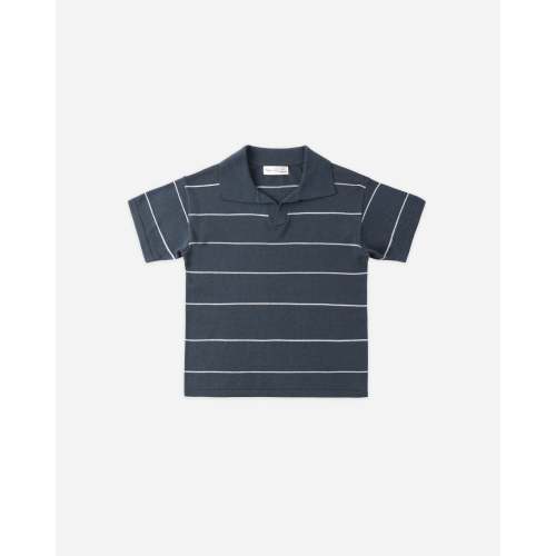 Chandler Knit Polo Navy Stripe – Rylee + Cru