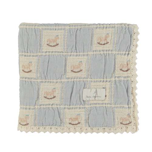 Blue Rocking Horse Patchwork Blanket