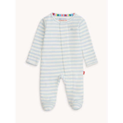 Blue Stripe Organic Cotton Footie | Posh Tots Children's Boutique