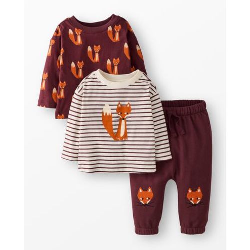 3-Pack Long Sleeve T-Shirts & Appliqué Pants Set