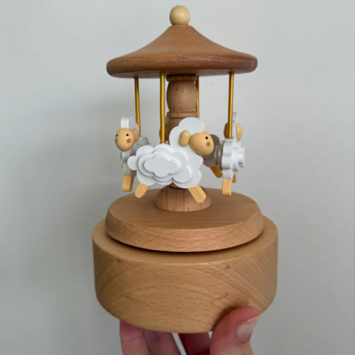 Heirloom Wooden Musical Carousel - Sheep