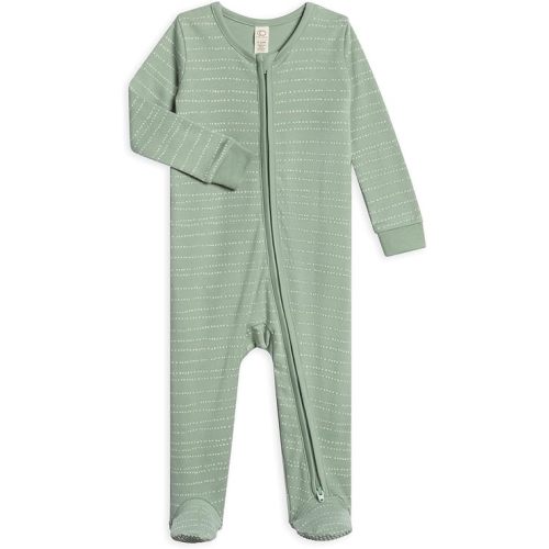 Colored Organics Baby Zip-Up Footed Sleeper with 2-Way Zipper - Newborn Organic Cotton Pajamas